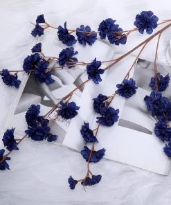 HIER_1160 Faux Carnations | Mums 2 Branches | 42" Tall Navy Blue Artificial Silk Carnation Flower Stems 18 HIER_1160 Faux Carnations | Mums 2 Branches | 42