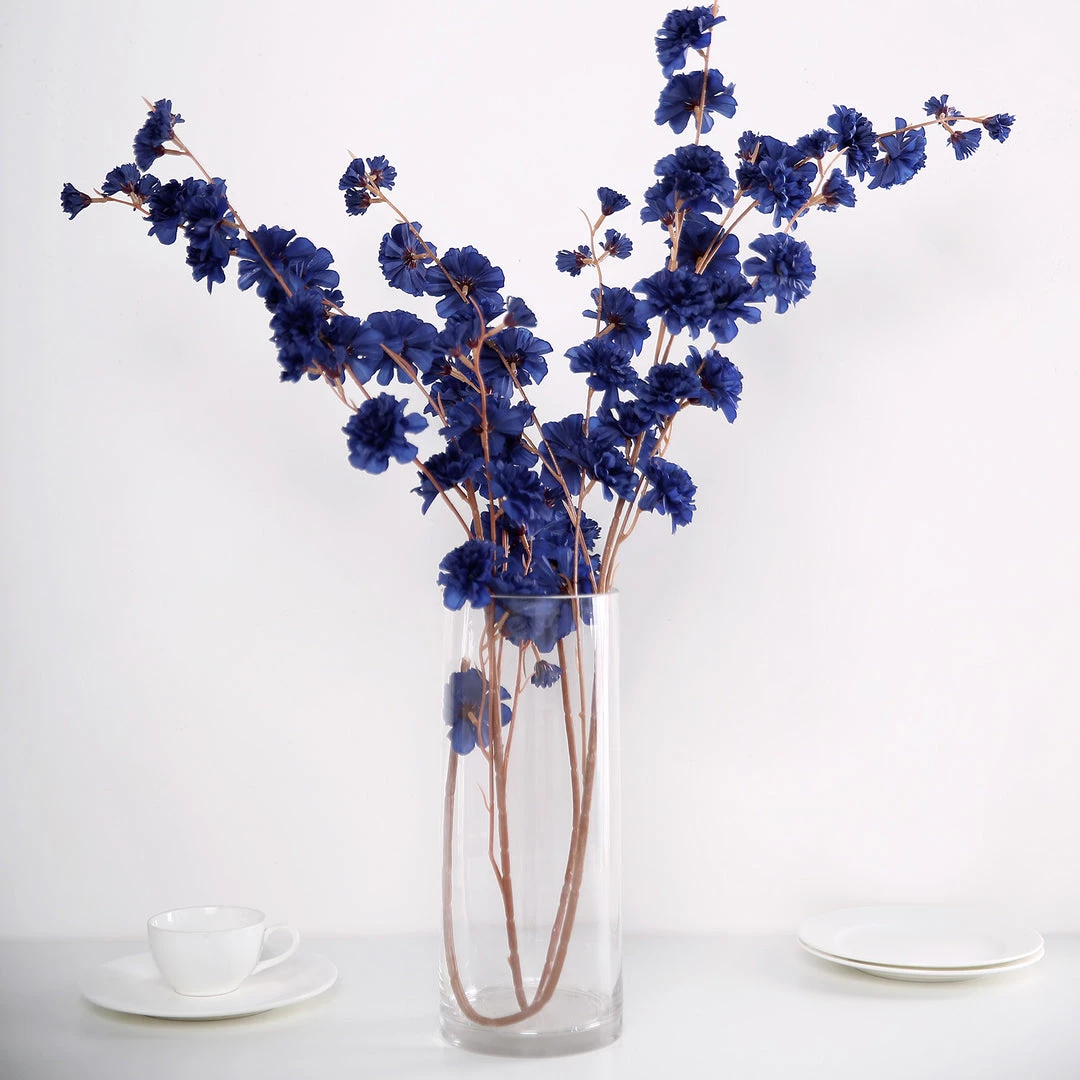 HIER_1160 Faux Carnations | Mums 2 Branches | 42" Tall Navy Blue Artificial Silk Carnation Flower Stems 9 HIER_1160 Faux Carnations | Mums 2 Branches | 42" Tall Navy Blue Artificial Silk Carnation Flower Stems
