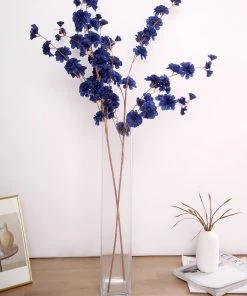 HIER_1160 Faux Carnations | Mums 2 Branches | 42" Tall Navy Blue Artificial Silk Carnation Flower Stems 21 HIER_1160 Faux Carnations | Mums 2 Branches | 42