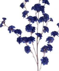 HIER_1160 Faux Carnations | Mums 2 Branches | 42" Tall Navy Blue Artificial Silk Carnation Flower Stems 22 HIER_1160 Faux Carnations | Mums 2 Branches | 42