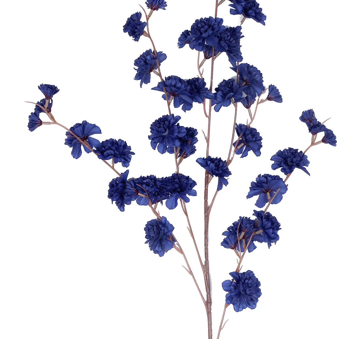 HIER_1160 Faux Carnations | Mums 2 Branches | 42" Tall Navy Blue Artificial Silk Carnation Flower Stems 11 HIER_1160 Faux Carnations | Mums 2 Branches | 42" Tall Navy Blue Artificial Silk Carnation Flower Stems