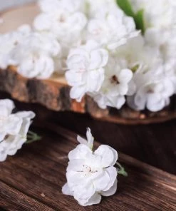 HIER_1160 4 Bushes | 40" Tall White Artificial Silk Cherry Blossom Flowers, Branches Artificial Flower & Plants 26 HIER_1160 4 Bushes | 40