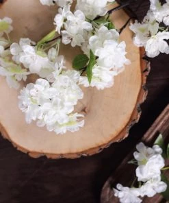 HIER_1160 4 Bushes | 40" Tall White Artificial Silk Cherry Blossom Flowers, Branches Artificial Flower & Plants 25 HIER_1160 4 Bushes | 40