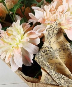 HIER_1150 Artificial Dahlia | Daisy 2 Stems | 30" Tall Blush/Cream Artificial Silk Dahlia Flowers, Branches, Bouquets 20 HIER_1150 Artificial Dahlia | Daisy 2 Stems | 30