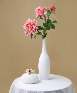 HIER_1150 2 Stems | 30" Tall Pink Artificial Silk Dahlia Flowers, Branches, Bouquets