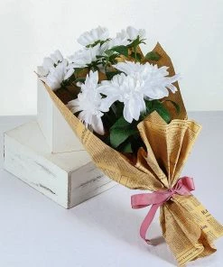 HIER_1150 2 Stems | 30" Tall White Artificial Silk Dahlia Flowers, Branches, Bouquets 19 HIER_1150 2 Stems | 30