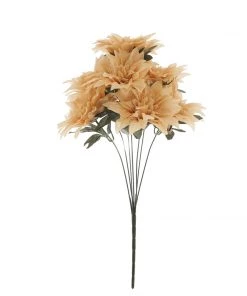 HIER_1160 2 Bouquets | 20" Champagne Artificial Silk Dahlia Flower Spray Bushes 29 HIER_1160 2 Bouquets | 20