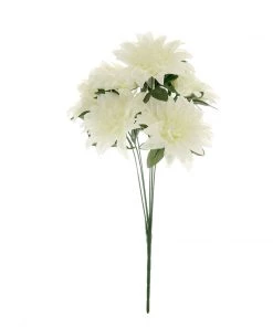 HIER_1160 2 Bouquets | 20" Ivory Artificial Silk Dahlia Flower Spray Bushes 29 HIER_1160 2 Bouquets | 20