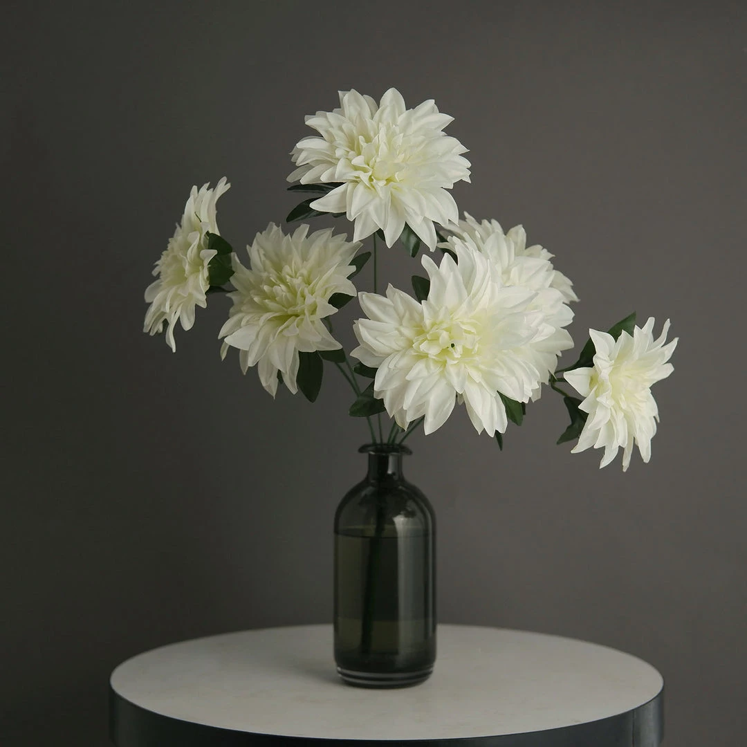 HIER_1160 2 Bouquets | 20" Ivory Artificial Silk Dahlia Flower Spray Bushes 2 HIER_1160 2 Bouquets | 20" Ivory Artificial Silk Dahlia Flower Spray Bushes