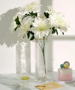 HIER_1160 2 Bouquets | 20" Ivory Artificial Silk Dahlia Flower Spray Bushes 22 HIER_1160 2 Bouquets | 20