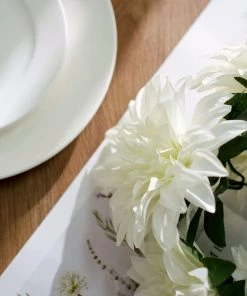 HIER_1160 2 Bouquets | 20" Ivory Artificial Silk Dahlia Flower Spray Bushes 23 HIER_1160 2 Bouquets | 20