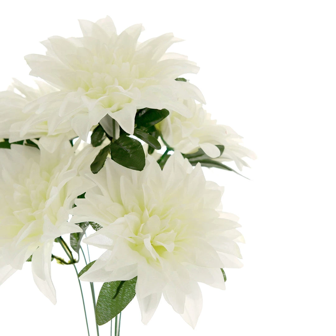 HIER_1160 2 Bouquets | 20" Ivory Artificial Silk Dahlia Flower Spray Bushes 14 HIER_1160 2 Bouquets | 20" Ivory Artificial Silk Dahlia Flower Spray Bushes