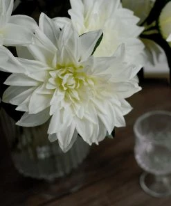 HIER_1160 2 Bouquets | 20" Ivory Artificial Silk Dahlia Flower Spray Bushes 25 HIER_1160 2 Bouquets | 20