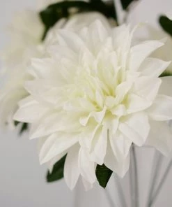 HIER_1160 2 Bouquets | 20" Ivory Artificial Silk Dahlia Flower Spray Bushes 27 HIER_1160 2 Bouquets | 20