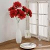 HIER_1160 2 Bouquets | 20" Red Artificial Silk Dahlia Flower Spray Bushes