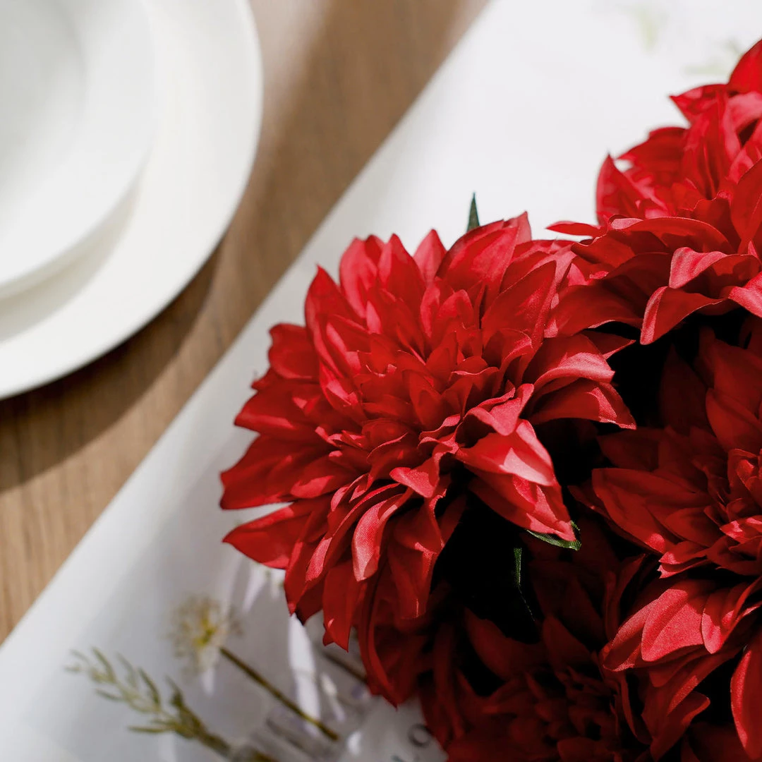 HIER_1160 2 Bouquets | 20" Red Artificial Silk Dahlia Flower Spray Bushes 10 HIER_1160 2 Bouquets | 20" Red Artificial Silk Dahlia Flower Spray Bushes