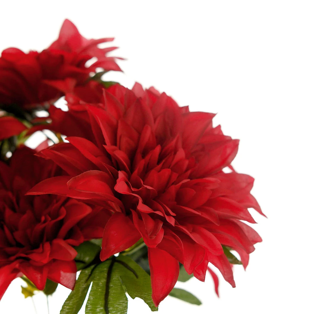 HIER_1160 2 Bouquets | 20" Red Artificial Silk Dahlia Flower Spray Bushes 14 HIER_1160 2 Bouquets | 20" Red Artificial Silk Dahlia Flower Spray Bushes
