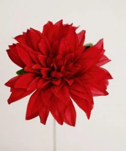 HIER_1160 2 Bouquets | 20" Red Artificial Silk Dahlia Flower Spray Bushes 26 HIER_1160 2 Bouquets | 20