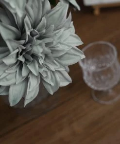 HIER_1160 2 Bouquets | 20" Silver Artificial Silk Dahlia Flower Spray Bushes 22 HIER_1160 2 Bouquets | 20