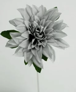 HIER_1160 2 Bouquets | 20" Silver Artificial Silk Dahlia Flower Spray Bushes 26 HIER_1160 2 Bouquets | 20