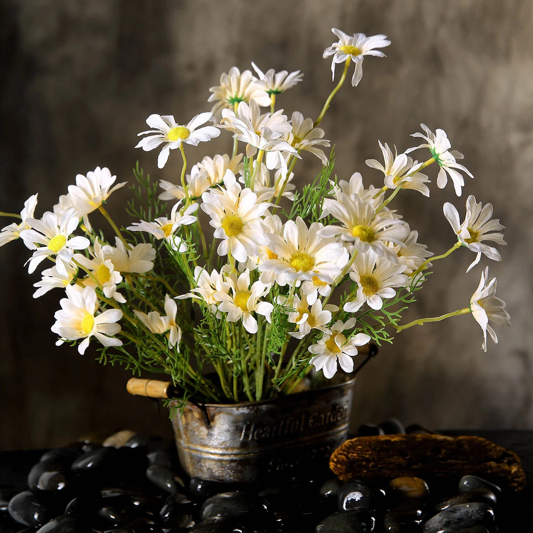 HIER_1150 6 Bushes | Blush/Rose Gold Artificial Silk Daisy Flower Stem Bouquet Branches 1 HIER_1150 6 Bushes | Blush/Rose Gold Artificial Silk Daisy Flower Stem Bouquet Branches