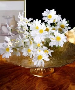 HIER_1150 6 Bushes | White Artificial Silk Daisy Flower Stem Bouquet Branches Artificial Dahlia | Daisy 20 HIER_1150 6 Bushes | White Artificial Silk Daisy Flower Stem Bouquet Branches Artificial Dahlia | Daisy