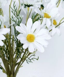 HIER_1150 6 Bushes | White Artificial Silk Daisy Flower Stem Bouquet Branches Artificial Dahlia | Daisy 21 HIER_1150 6 Bushes | White Artificial Silk Daisy Flower Stem Bouquet Branches Artificial Dahlia | Daisy