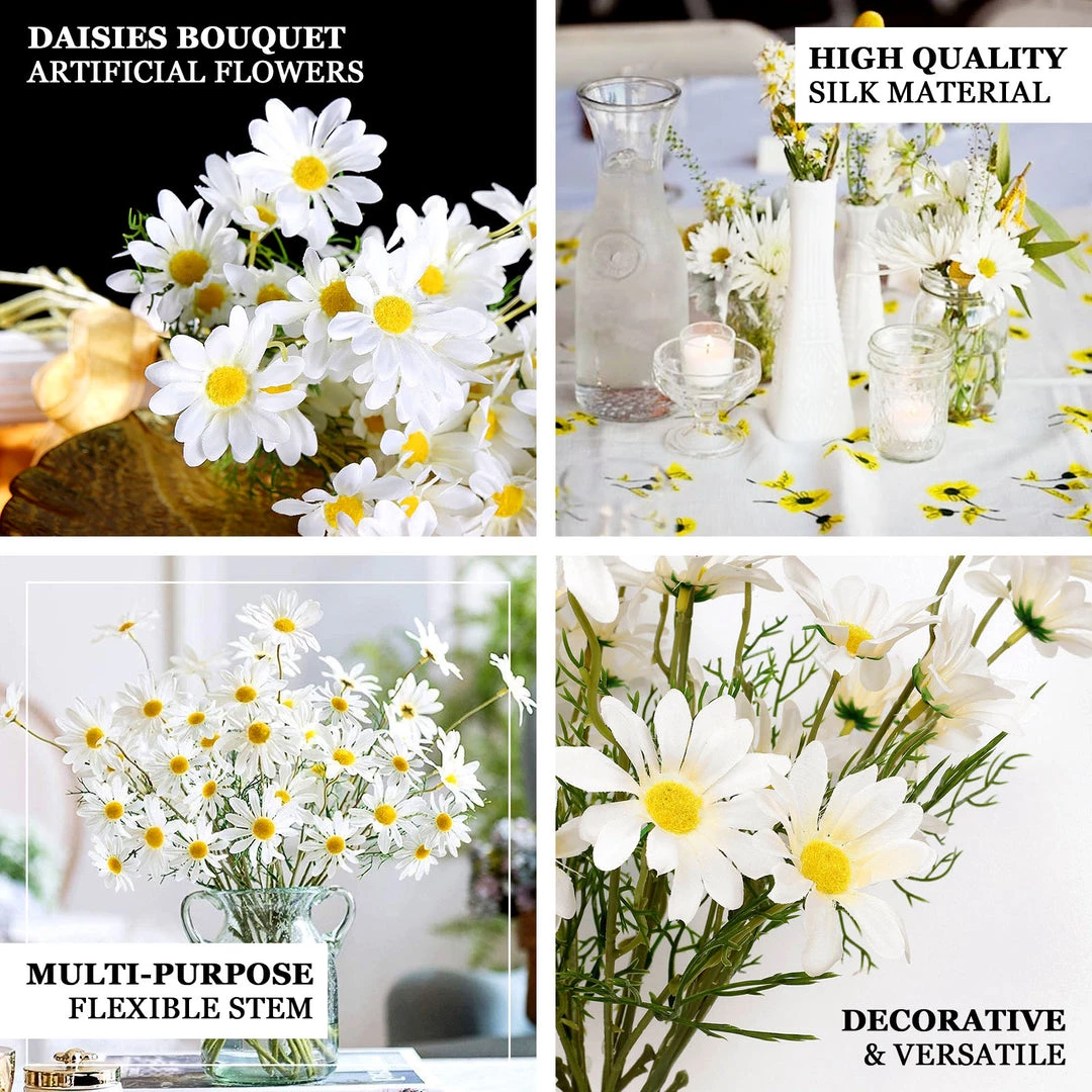 HIER_1150 6 Bushes | Blush/Rose Gold Artificial Silk Daisy Flower Stem Bouquet Branches 4 HIER_1150 6 Bushes | Blush/Rose Gold Artificial Silk Daisy Flower Stem Bouquet Branches