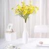 HIER_1150 Artificial Dahlia | Daisy 6 Bushes | Yellow Artificial Silk Daisy Flower Stem Bouquet Branches
