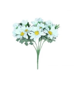 HIER_1150 4 Bushes | 11" Baby Blue Artificial Silk Daisy Flower Bouquet Branches Chargers & Centerpieces 23 HIER_1150 4 Bushes | 11