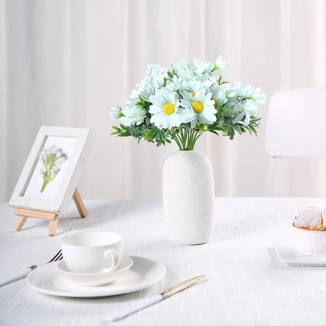 HIER_1150 4 Bushes | 11" Baby Blue Artificial Silk Daisy Flower Bouquet Branches Chargers & Centerpieces 2 HIER_1150 4 Bushes | 11" Baby Blue Artificial Silk Daisy Flower Bouquet Branches Chargers & Centerpieces