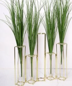 HIER_1150 3 Plants | 20" Green Artificial Indoor/Outdoor Decorative Grass Sprays