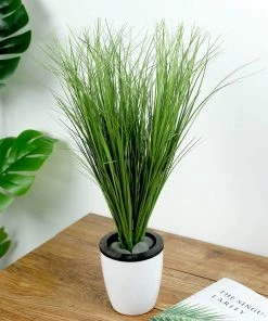 HIER_1150 3 Plants | 20" Green Artificial Indoor/Outdoor Decorative Grass Sprays
