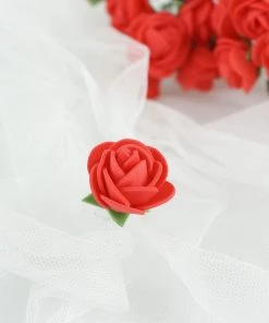 HIER_5120 Mini Craft Florals 48 Roses | 1" Red Real Touch Artificial DIY Foam Rose Flowers With Stem, Craft Rose Buds 26 HIER_5120 Mini Craft Florals 48 Roses | 1