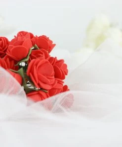 HIER_5120 Mini Craft Florals 48 Roses | 1" Red Real Touch Artificial DIY Foam Rose Flowers With Stem, Craft Rose Buds 27 HIER_5120 Mini Craft Florals 48 Roses | 1