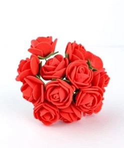 HIER_5120 Mini Craft Florals 48 Roses | 1" Red Real Touch Artificial DIY Foam Rose Flowers With Stem, Craft Rose Buds 31 HIER_5120 Mini Craft Florals 48 Roses | 1