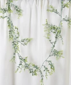 HIER_1220 Artificial Flower & Plants 2 Pack | 5ft Frosted Green Artificial Leaf Garland With Flexible Vine
