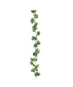 HIER_1220 2 Pack | 5ft Dark & Light Green Artificial Leaf Garland, Flexible Vine Artificial Flower & Plants