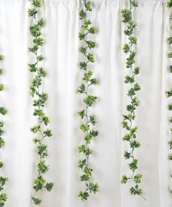 HIER_1220 2 Pack | 5ft Dark & Light Green Artificial Leaf Garland, Flexible Vine Artificial Flower & Plants