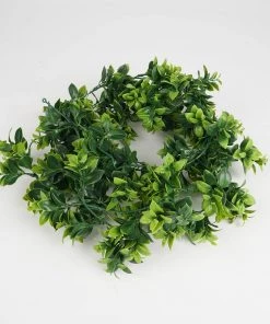 HIER_1220 2 Pack | 5ft Dark & Light Green Artificial Leaf Garland, Flexible Vine Artificial Flower & Plants