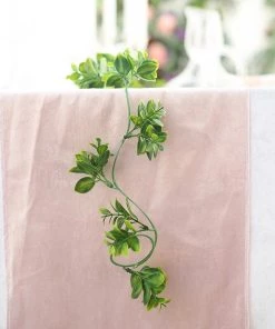 HIER_1220 2 Pack | 5ft Dark & Light Green Artificial Leaf Garland, Flexible Vine Artificial Flower & Plants