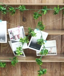 HIER_1220 2 Pack | 5ft Dark & Light Green Artificial Leaf Garland, Flexible Vine Artificial Flower & Plants