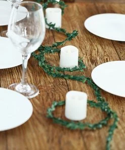 HIER_1210 18ft | Mini Green Artificial Leaf Garland, Greenery With Flexible Vine Artificial Flower & Plants