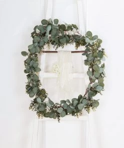 HIER_1210 Garlands | Vines 7ft | Real Touch Green Artificial Eucalyptus/Boxwood Leaf Garland Vine