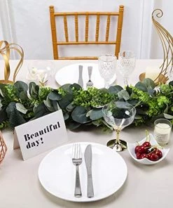 HIER_1220 Garlands | Vines 3ft | Real Touch Green Artificial Eucalyptus/Boxwood Leaf Garland Vine