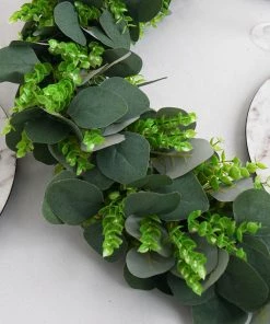 HIER_1220 Garlands | Vines 3ft | Real Touch Green Artificial Eucalyptus/Boxwood Leaf Garland Vine