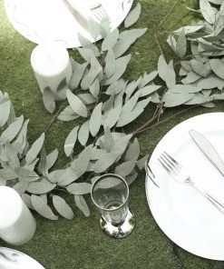 HIER_1220 5ft | Frosted Real Touch Artificial Willow Leaf Garland, Flexible Vine Garlands | Vines