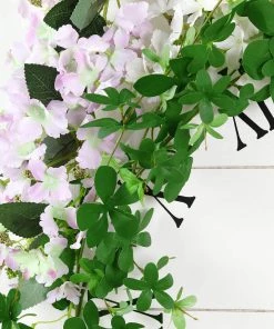 HIER_1220 Artificial Flower & Plants 6ft | Green Real Touch Artificial Clover Leaf Garland, Flexible Vine