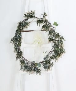 HIER_1220 6ft | Frosted Green Artificial Eucalyptus & Boxwood Leaf Garland Vine Artificial Flower & Plants