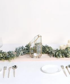 HIER_1220 6ft Lifelike Frosted Green Artificial Eucalyptus Leaf Garland Plant, Waterproof Faux Hanging Vine Theme Décor